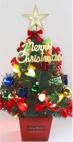 Mini Christmas Tree Table Top With Light 50Cm Gold Red Set (Set: 08green)