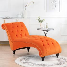 Tufted Armless Chaise Lounge (Color: as Pic)