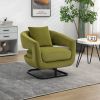 COOLMORE Upholstered Tufted Living Room Chair Textured velvet Fabric Accent Chair with Metal Stand