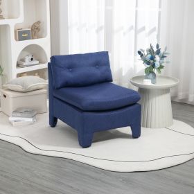 COOLMORE Cushioned deep seat no armrest accent single lazy chair ,Comfy Oversized Leisure Barrel Chairs for Living (Color: as Pic)