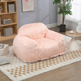 Bean bag chair lazy long hair sofa bean bag chair adult, teen high density foam filled modern focus chair comfortable living room, bedroom chair (Color: as Pic)