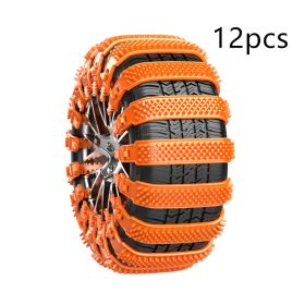 Automobile Emergency General-purpose Snow Cleat Tire Chain (Option: Yellow 12PCs)