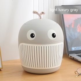 Desktop Trash Bin Affordable Luxury Style Cute Mini Office Tables (Option: Light Luxury Gray)