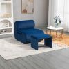 COOLMORE Accent Chair with Ottoman, Cushioned deep seat no armrest accent single lazy chair for Living Room