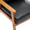 Leisure Chair with Solid Wood Armrest and Feet, Mid-Century Modern Accent chair, for Living Room Bedroom Studio chair