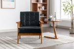 Leisure Chair with Solid Wood Armrest and Feet, Mid-Century Modern Accent chair, for Living Room Bedroom Studio chair