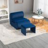 COOLMORE Accent Chair with Ottoman, Cushioned deep seat no armrest accent single lazy chair for Living Room