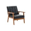 Leisure Chair with Solid Wood Armrest and Feet, Mid-Century Modern Accent chair, for Living Room Bedroom Studio chair