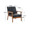 Leisure Chair with Solid Wood Armrest and Feet, Mid-Century Modern Accent chair, for Living Room Bedroom Studio chair