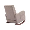 High Back Rocking Chair Nursery Chair .Comfortable Rocker Fabric Padded Seat .Modern High Back Armchair