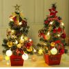 Mini Christmas Tree Table Top With Light 50Cm Gold Red Set