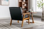 Leisure Chair with Solid Wood Armrest and Feet, Mid-Century Modern Accent chair, for Living Room Bedroom Studio chair