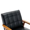 Leisure Chair with Solid Wood Armrest and Feet, Mid-Century Modern Accent chair, for Living Room Bedroom Studio chair