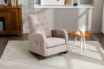 High Back Rocking Chair Nursery Chair .Comfortable Rocker Fabric Padded Seat .Modern High Back Armchair