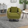 COOLMORE Upholstered Tufted Living Room Chair Textured velvet Fabric Accent Chair with Metal Stand