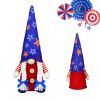 4th of July Patriotic Gnome Decorations;  Mr & Mrs USA Swedish Tomte Gnomes Plush Table Ornaments