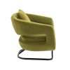 COOLMORE Upholstered Tufted Living Room Chair Textured velvet Fabric Accent Chair with Metal Stand