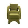 House hold Accent Chair with Ottoman, Mid Century Modern Barrel Chair Upholstered Club Tub Round Arms Chair for Living Room