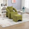 House hold Accent Chair with Ottoman, Mid Century Modern Barrel Chair Upholstered Club Tub Round Arms Chair for Living Room