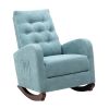 Baby Room High Back Rocking Chair Nursery Chair , Comfortable Rocker Fabric Padded Seat ,Modern High Back Armchair