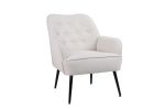 Modern Mid Century Chair velvet Sherpa Armchair for Living Room Bedroom Office Easy Assemble(Beige)