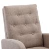 High Back Rocking Chair Nursery Chair .Comfortable Rocker Fabric Padded Seat .Modern High Back Armchair