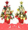 Mini Christmas Tree Table Top With Light 50Cm Gold Red Set