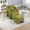 House hold Accent Chair with Ottoman, Mid Century Modern Barrel Chair Upholstered Club Tub Round Arms Chair for Living Room