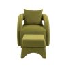 House hold Accent Chair with Ottoman, Mid Century Modern Barrel Chair Upholstered Club Tub Round Arms Chair for Living Room