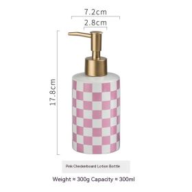 Light Luxury Popular Ceramic Hand Sanitizer Shower Gel Shampoo Conditioner Hotel Storage Bottle (Color: Pink)