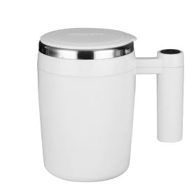 Rechargeable Blending Cup Magnetic Force Automatic Mixing Coffee Cup (Option: Rechargeable White-400ml)