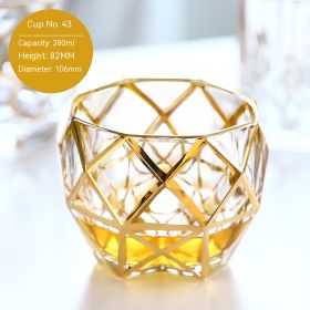 European-style Gold Crystal Glass Whiskey Shot Glass (Option: Gold Tracing 280 Ml No 43)