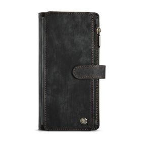 Wallet Phone Case S23 Flip Multi-function Card Protection Leather Case (Option: Black-IPhone15Pro)