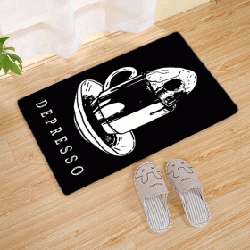 Halloween Flannel Floor Mat Bathroom Toilet Door Non-slop Mats Skull Absorbent Printing Floor Mat (Option: Halloween 210015-60x90)