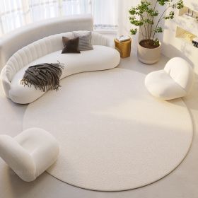 Silent Wind Absorbent Round Carpet Cream Wind Hanging Basket Dressing Table Bedroom Bedside Household Crystal (Option: Plain 01-180X180cm)