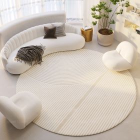 Silent Wind Absorbent Round Carpet Cream Wind Hanging Basket Dressing Table Bedroom Bedside Household Crystal (Option: Stripes 04-100x100cm)