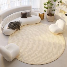 Silent Wind Absorbent Round Carpet Cream Wind Hanging Basket Dressing Table Bedroom Bedside Household Crystal (Option: Stripes 01-200x200cm)