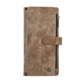 Wallet Phone Case S23 Flip Multi-function Card Protection Leather Case (Option: Brown-IPhoneXXS)