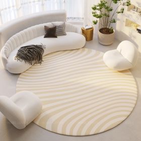 Silent Wind Absorbent Round Carpet Cream Wind Hanging Basket Dressing Table Bedroom Bedside Household Crystal (Option: Stripes 02-180X180cm)