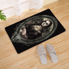 Halloween Flannel Floor Mat Bathroom Toilet Door Non-slop Mats Skull Absorbent Printing Floor Mat (Option: Halloween 210006-60x90)